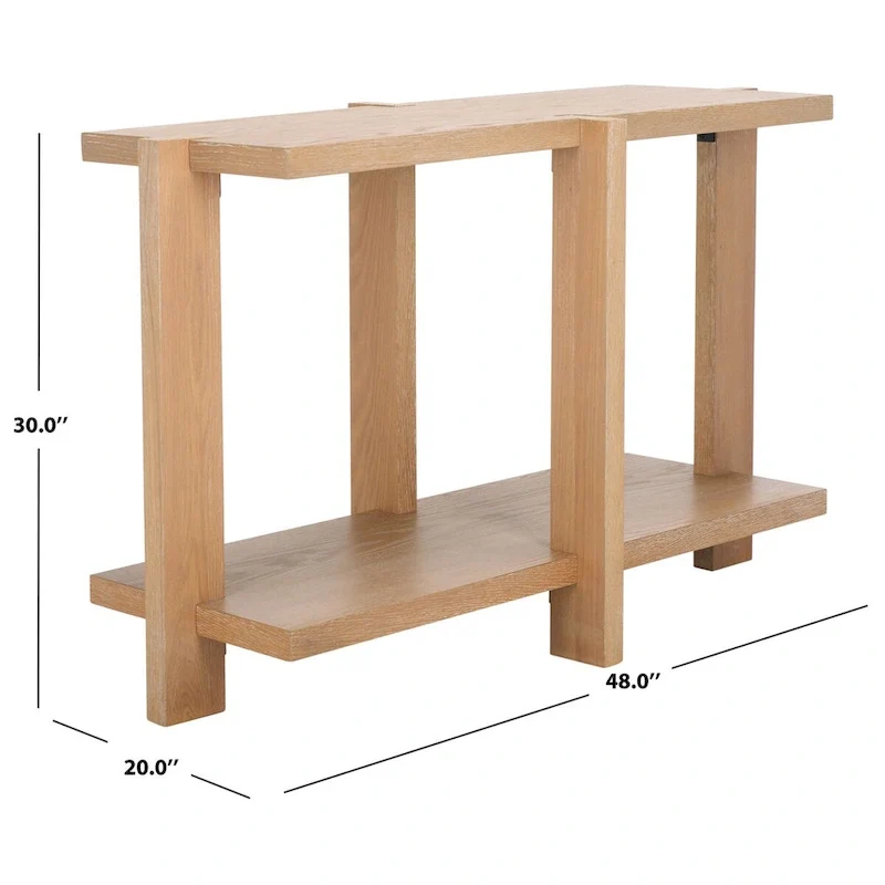 Rectangular Oak Veneer Wood Console Table - 48W x 20D x 30H