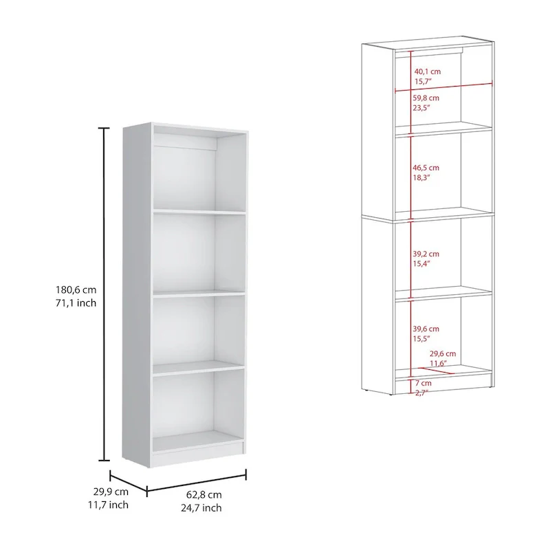 74 Wide 5-Shelf and Cabinet Bookcase