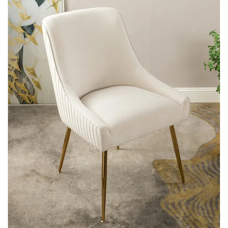 Mid Century Velvet Upholstered Dining Chair