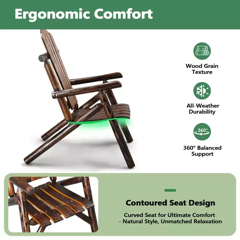 Karl Home | Rustic Solid Wood Patio Dining Chair