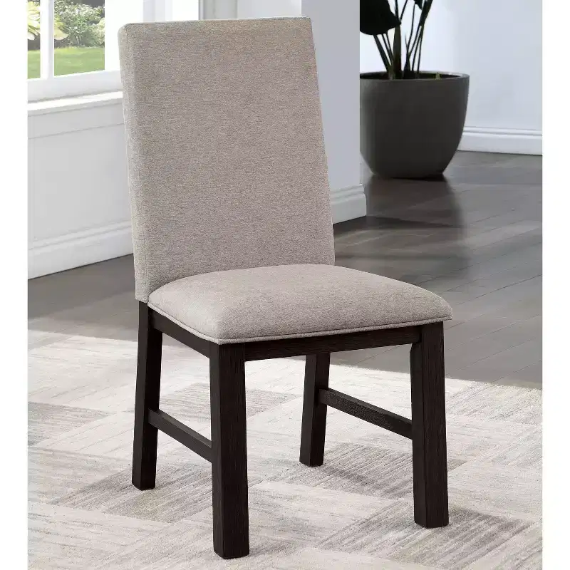 24/7 Shop At Home: Upholstered Dining Chairs with Foam Cushion & Wood Frame, Set of 2