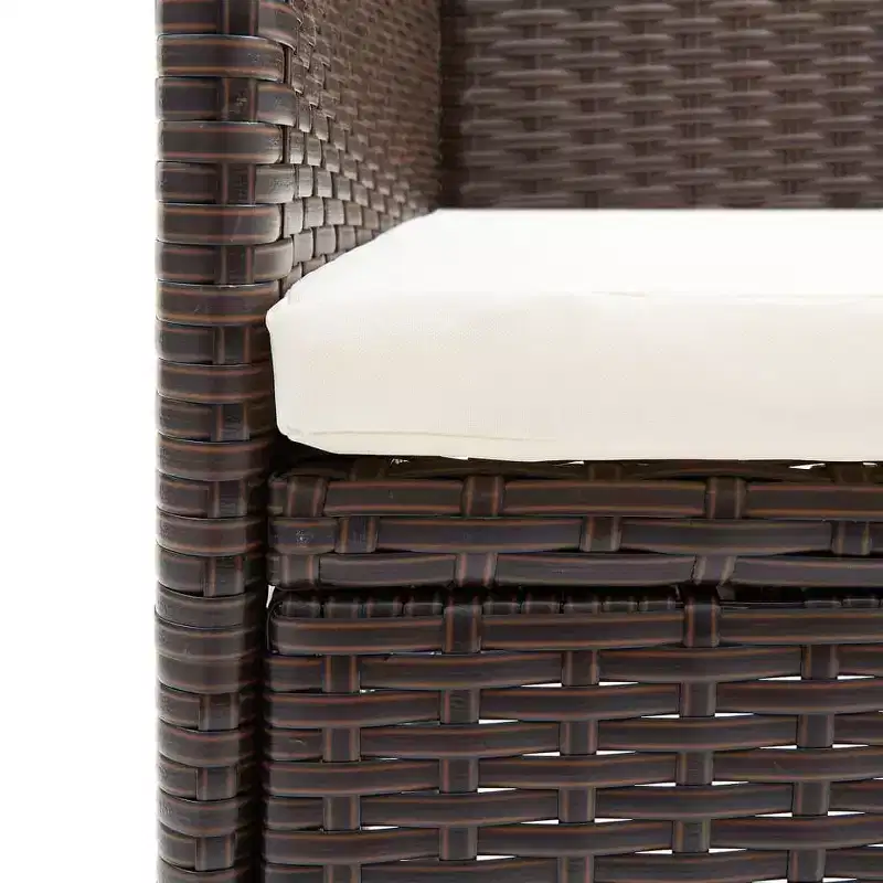 vidaXL Rattan Chair Set of 2 Poly Rattan and Steel