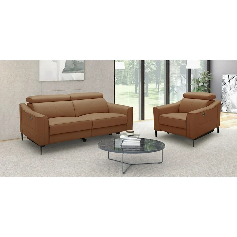 Divani Casa Eden Modern Camel Leather Recliner Chair