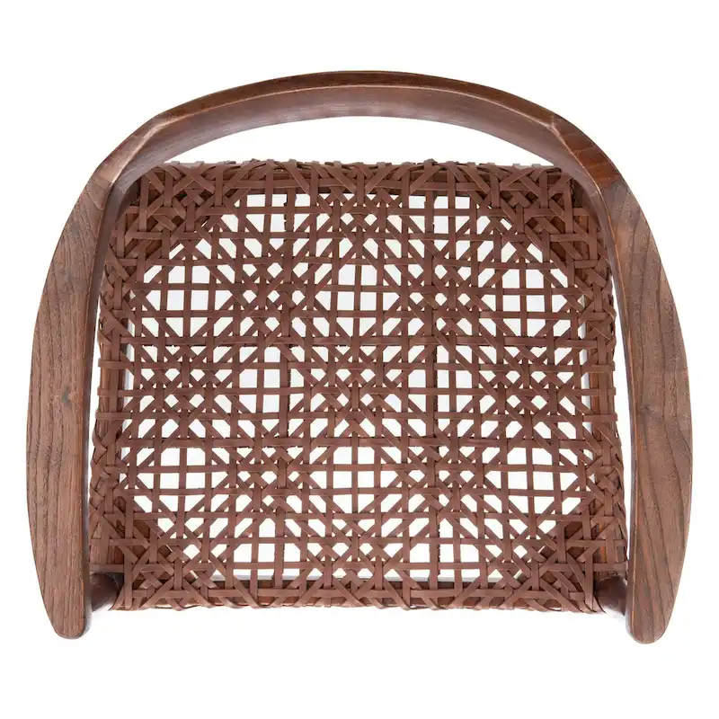 Munro Wanda Woven Leather & Solid Wood Accent Chair (Fully Assembled) - 22 W x 20.5 L x 28.5 H - 22Wx21Dx29H