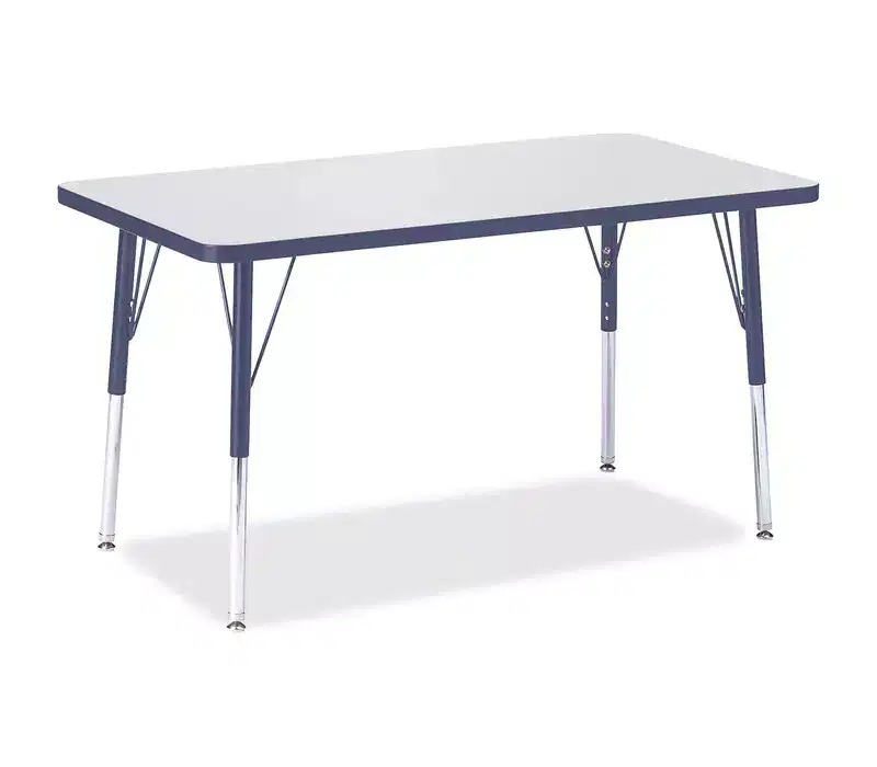 Jonti-Craft Berries Adult Height Color Edge Rectangle Table (24 x 36) in Blue