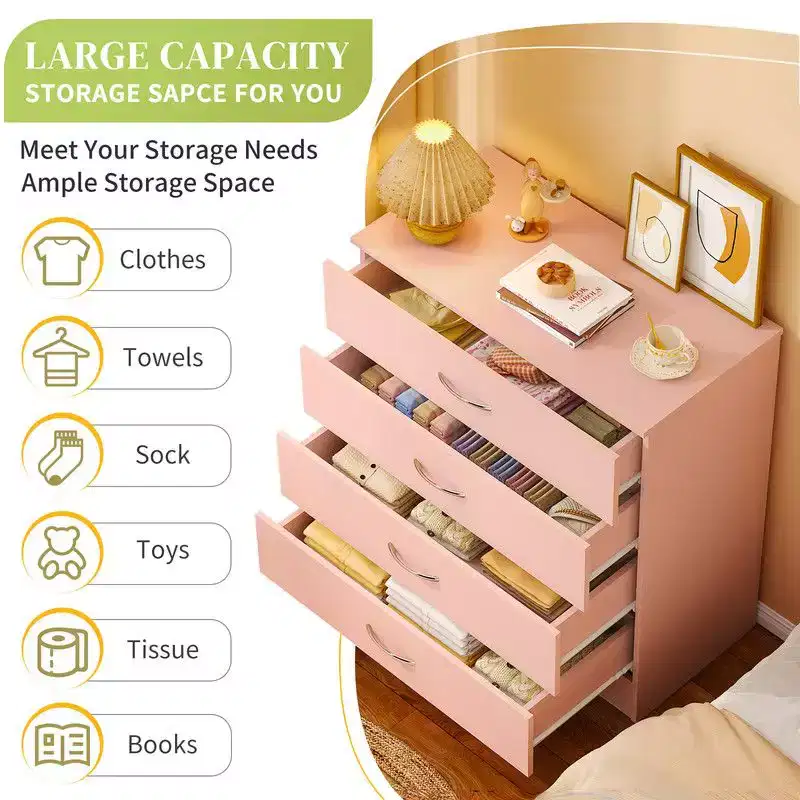 25.98In. W 4 Drawer Dresser