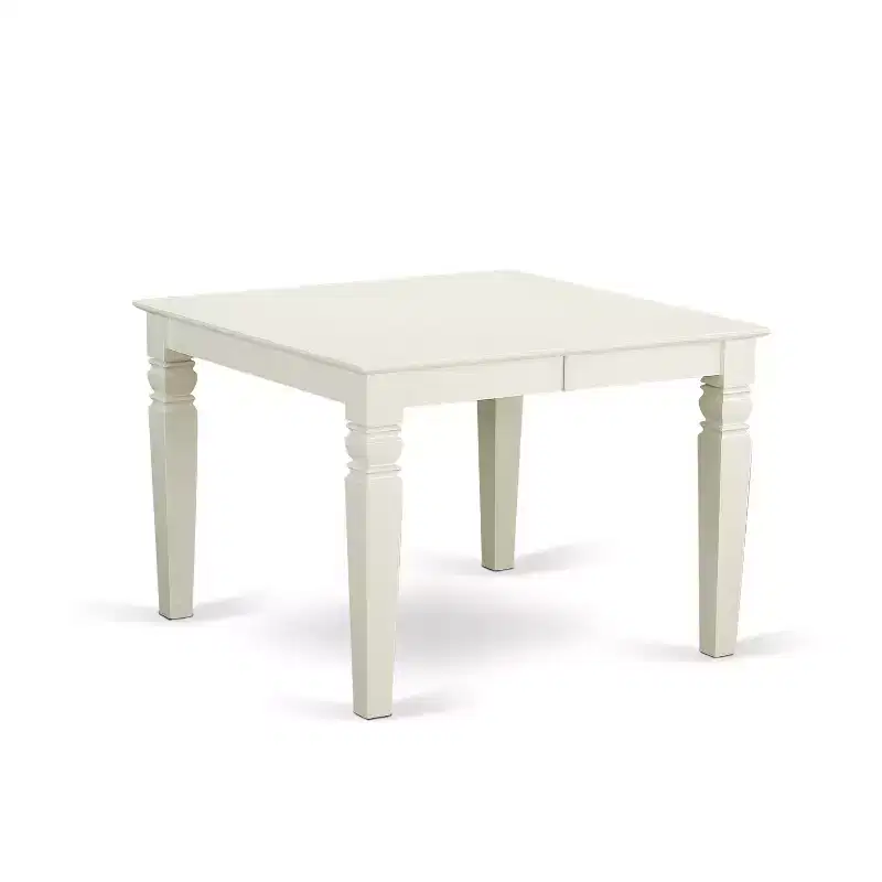 HomeStock Belmont 7 Pc Set With One Weston Table And 6 Wood Seat Chairs, Linen White