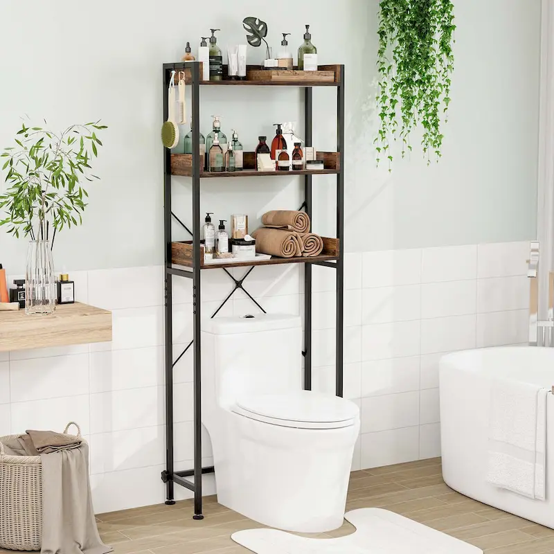 Costway 3-Tier Over-The-Toilet Bathroom Shelf Metal Frame Space Saver - See Details