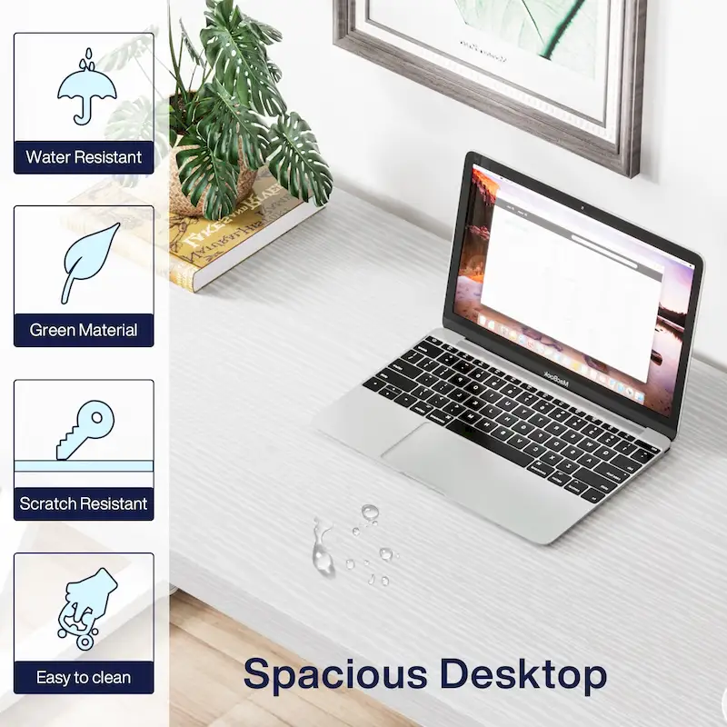 55-Inch Computer Desk with Z-Shape Metal Legs