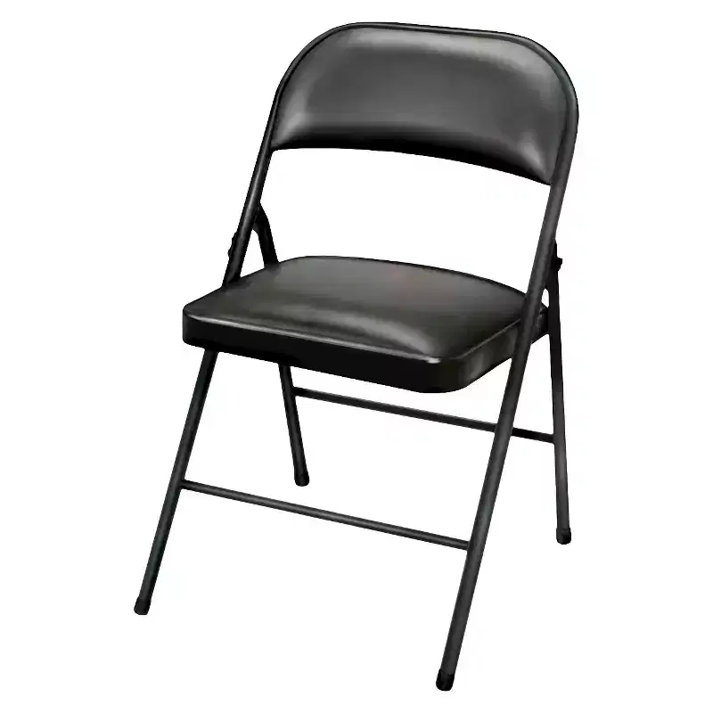 29.52" Vinyl Padded Folding Chair Black