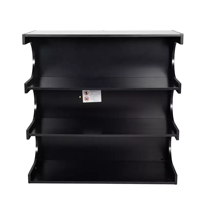 4-Tier Mid-Century Floor Bookshelf, Rustic Open Bookcase & Display Storage Organizer for Living Room, Bedroom, or Office