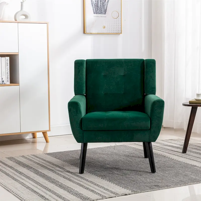 Modern Soft Velvet Ergonomics Accent Chair Living Room Chair Bedroom Chair Home Chair With Black Legs