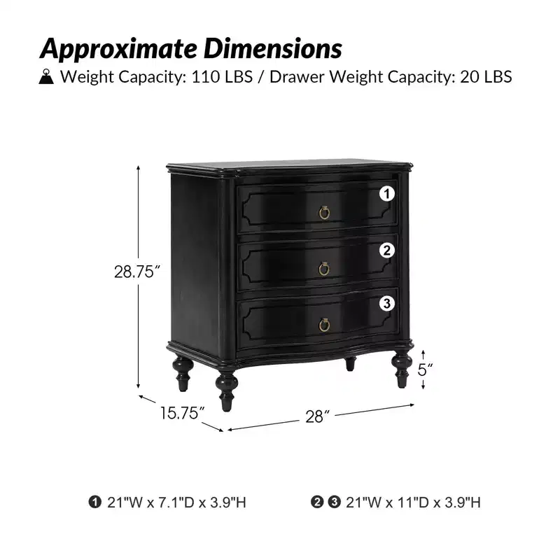 Linus 3-Drawer end table Set of 2| ART OF LIVING DESIGNS