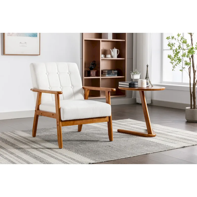 Upholstered Accent Arm Chair with Wood Frame