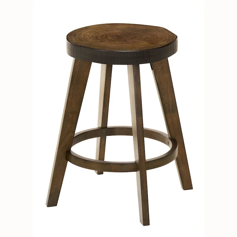 Dewl Farmhouse Walnut Wood 4-Piece Counter Height Table Set by Furniture of America