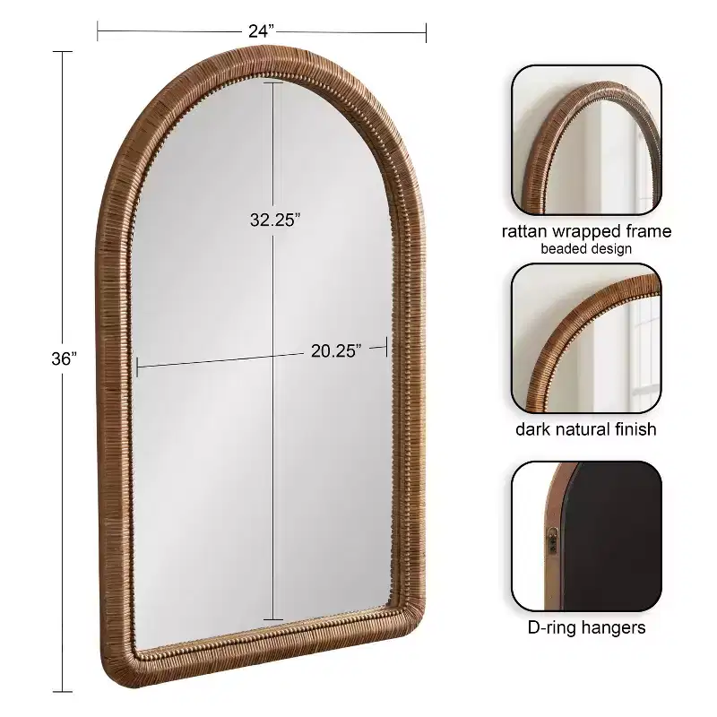 Kate and Laurel Rahfy Beaded Arch Framed Wall Mirror