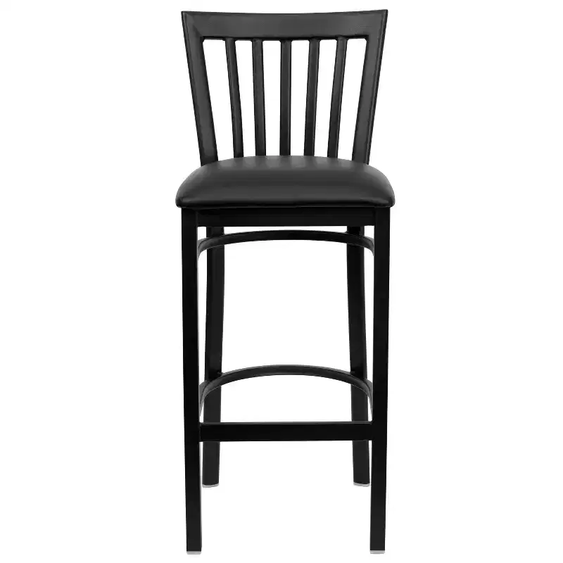 School House Back Metal Restaurant Barstool, Set of 2