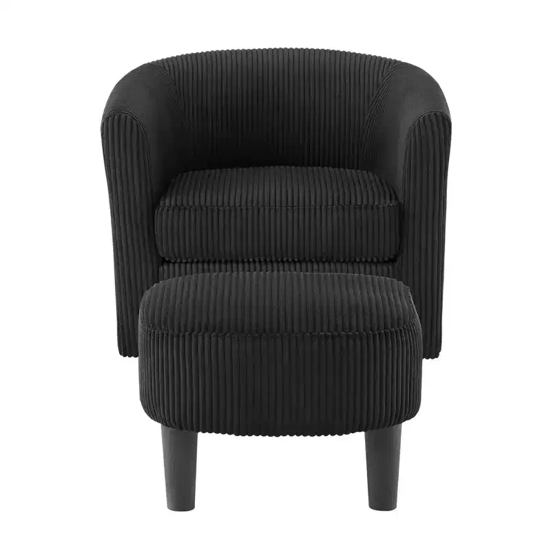 Modern Swivel Barrel Chair and Ottoman Cozy Lounge Seating