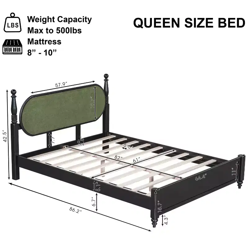 Christopher Knight Home Sophie Modern Rubberwood Upholstered Bed Frame