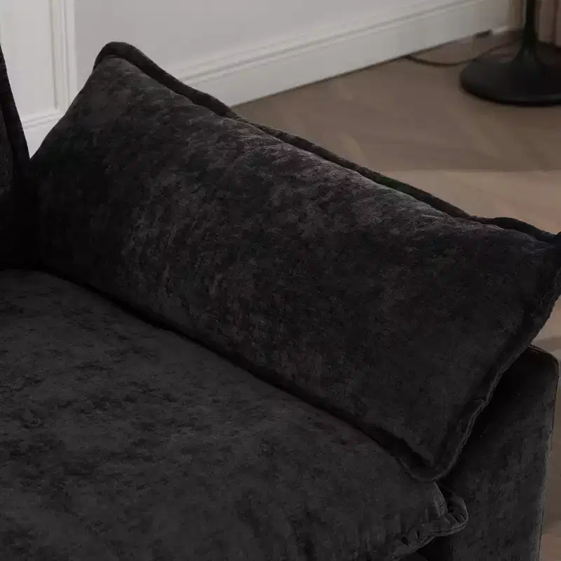 Cloud Sofa Single Seat, Modern Sectional Couch, Comfy Double Layer Upholstered Seat Cushion, Breathable Chenille Fabric