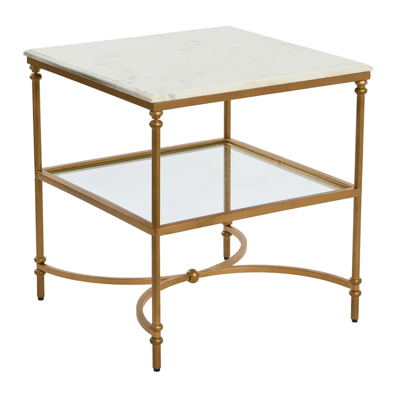 Marble and Metal End Table