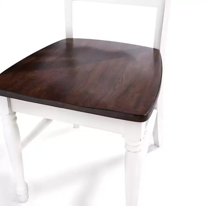 Dining Chair Set of 4 Rubberwood X-Back Armless 250 lbs Capacity Kitchen Dining Room
