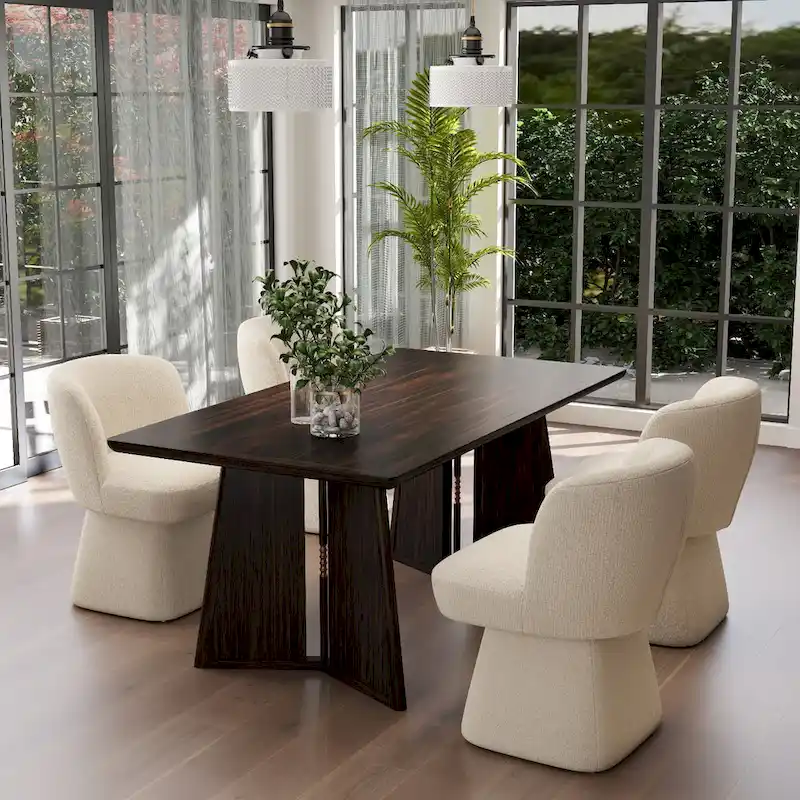 Fabric Upholstered Dining Chairs Set of 2