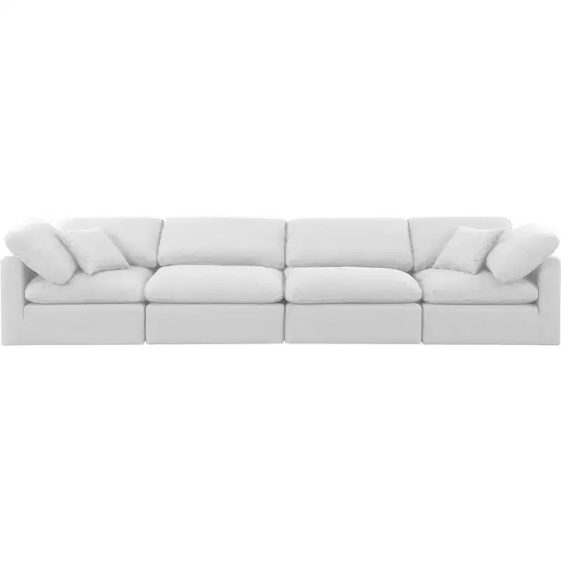 Meridian Furniture Indulge Linen Textured Fabric Modular Sofa