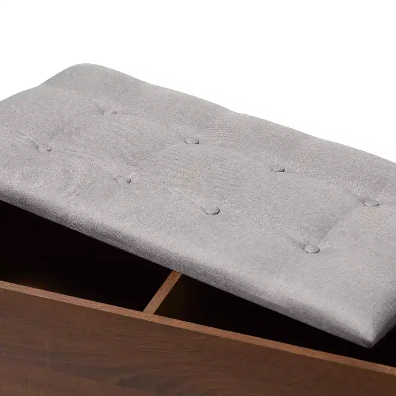 Merrick Mid Century Retro Modern 1 Drawer Light Gray, Brown - Baxton Studio