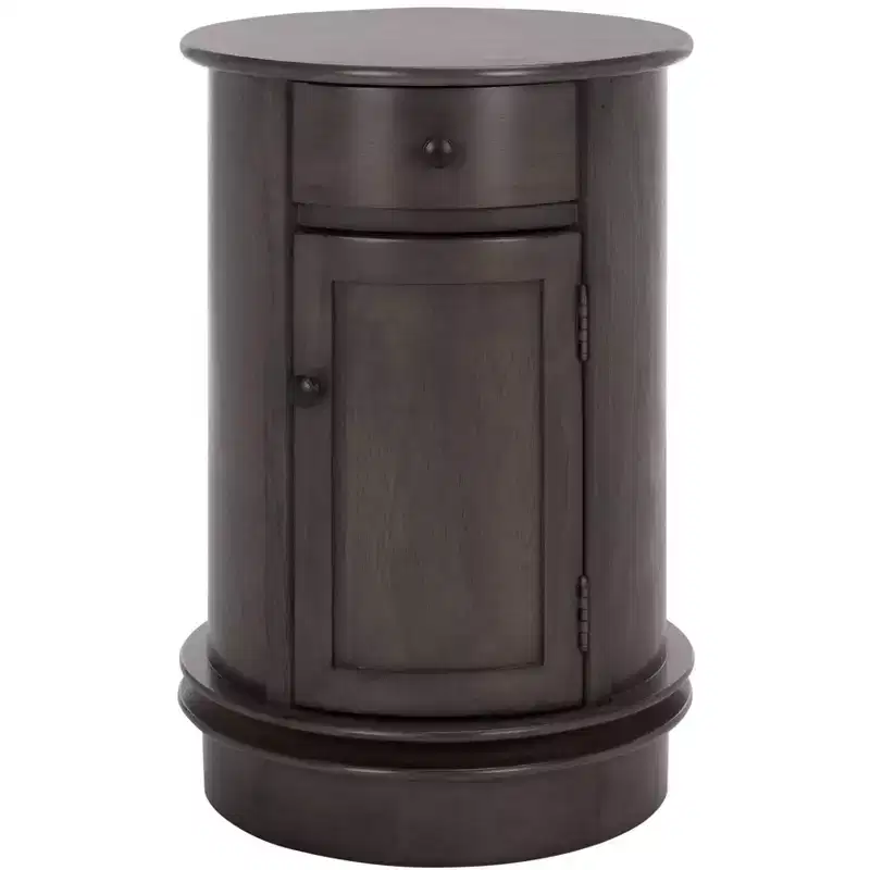 Rustic Farmhouse Swivel Accent Table AMH5712 with Single Drawer and Two-Shelf Cabinet