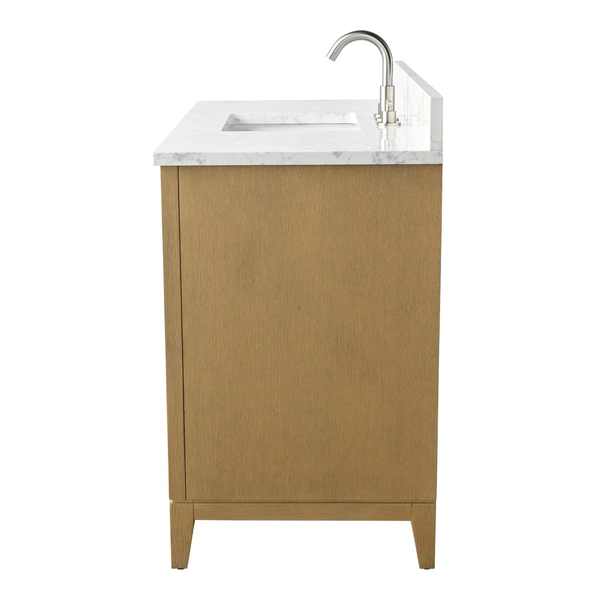 Vanity Art Bathroom Vanity with Ceramic Sink and Engineered Marble Top