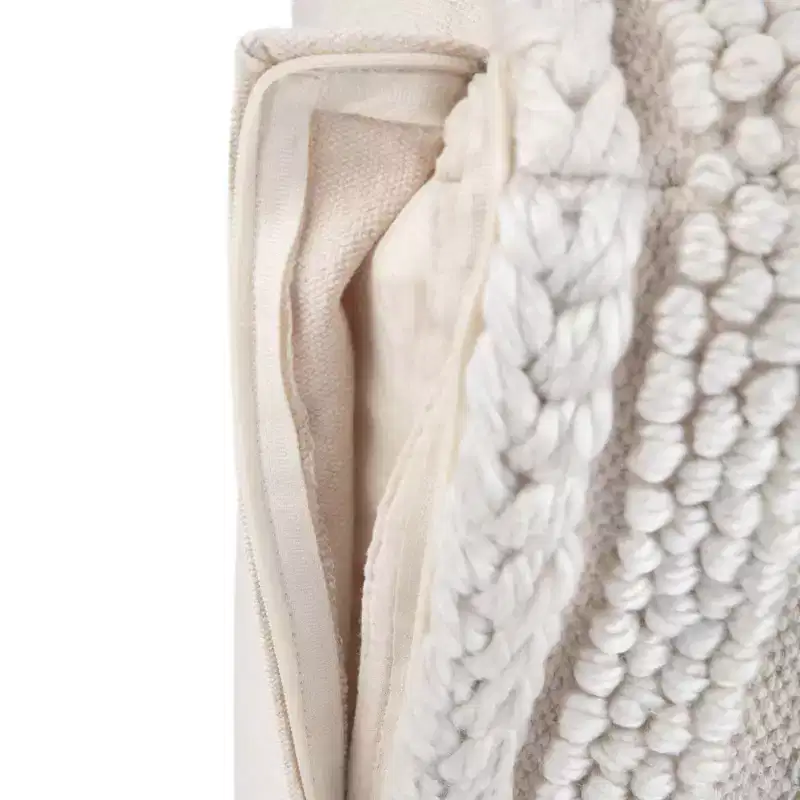 Silva Square Pouf Natural - WyndenHall: Handloom Woven, Durable, Lightweight, No Assembly, Bohemian Style