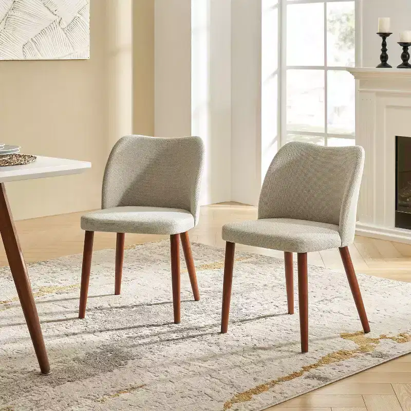 Elisa Mid-century Modern Upholstered Dining Chair Set of 2| ART OF LIVING DESIGNS