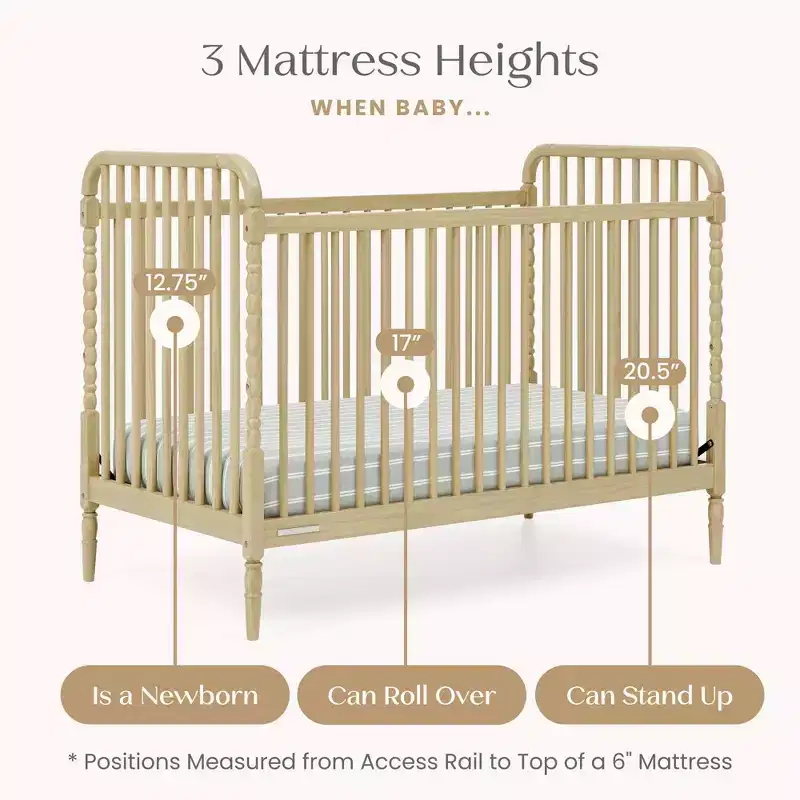 Wood 4-in-1 Convertible Baby Crib 55''W x 30.5''D x 41''H