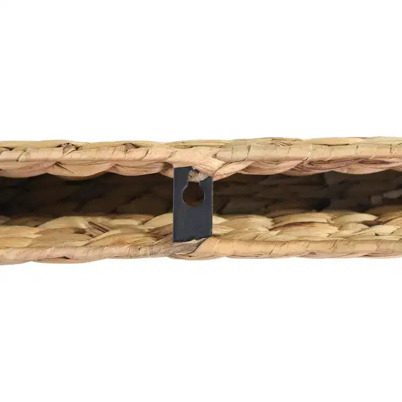 23.5" Handwoven Water Hyacinth Wall Shelf Brown