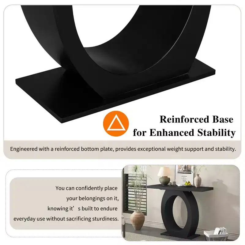 Whisen Modern Console Table & Entryway Table, Sturdy Sofa Table with Egg-Shaped Base