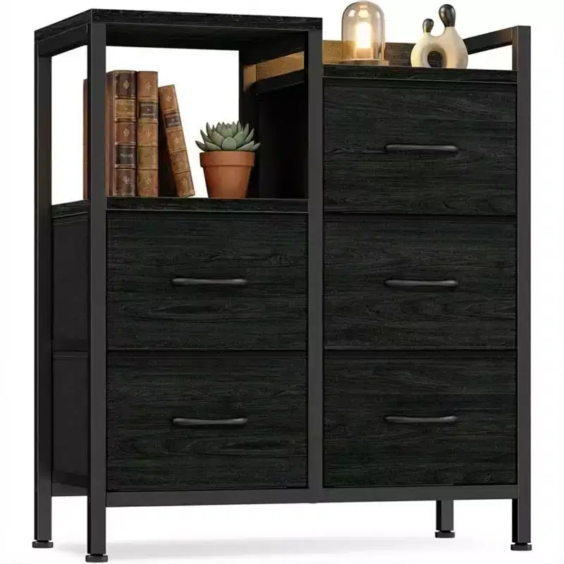 5-layer movable filing cabinet with open storage shelves, a filing cabinet for home office organization, office storage organizer