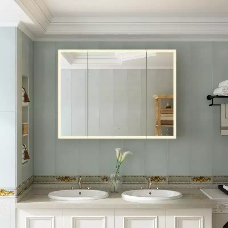 Famapy LED Lighted Medicine Cabinet: Defogging Function, Ample StorageAdjustable Lighting  Elevate Bathroom Style
