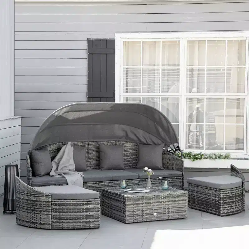 Convertible Rattan Daybed Sectional