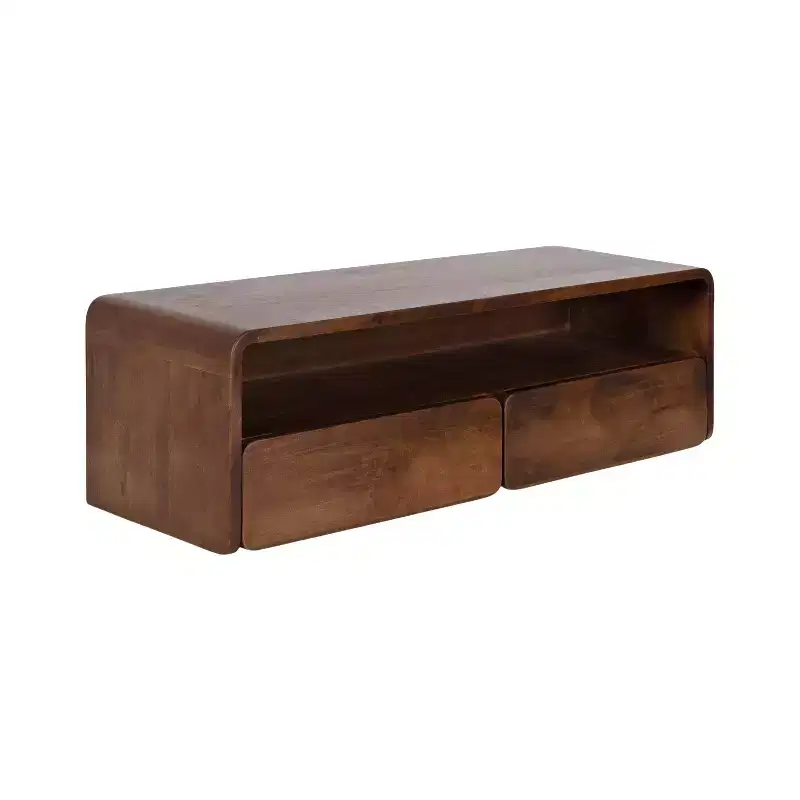 Wood Floating Console Table, Walnut Brown, 30x10x9