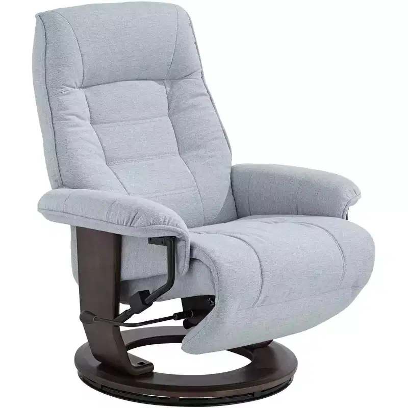 BenchMaster Annika Sky Blue Fabric Adjustable Swivel Recliner