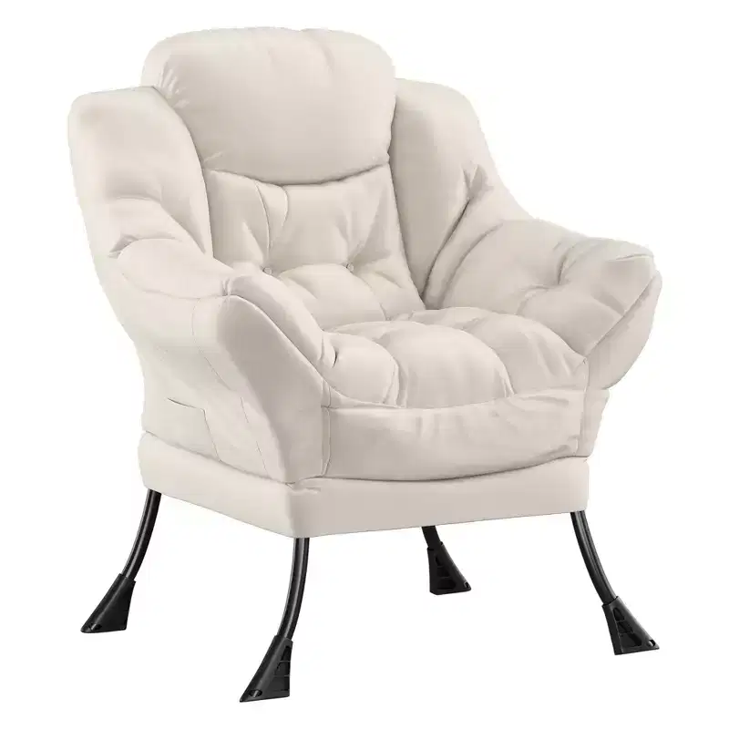 Lazy Chair for Living Room,Modern Large Accent Lounge Armchair with Side Pocket,Comfy Leisure Sofa Reading Chair,for Bedroom,Dorm Rooms and Office