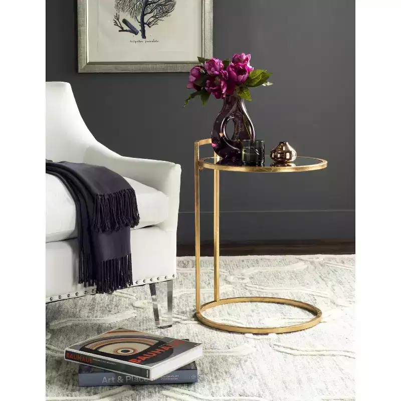 Calvin End Table - FOX2571A - Gold/Mirror - Safavieh Couture