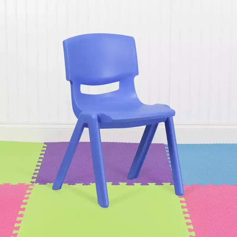 Emma and Oliver 5 Pack Plastic Stackable School Chair with 15.5'' Seat Height