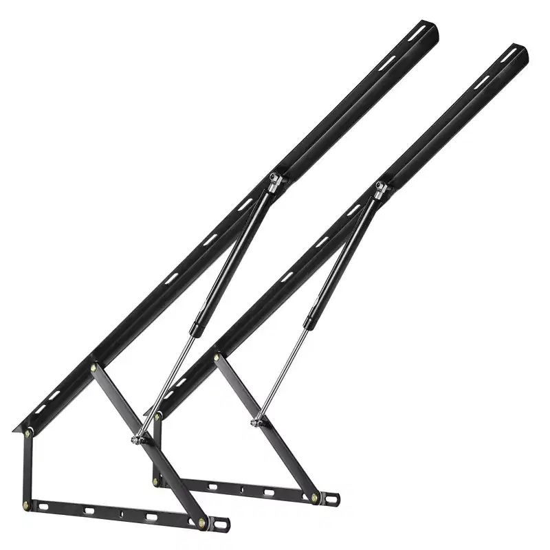 Bed Lift, 59x71 in Compatible Bed Size 154 lbs Load Bearing, DIY Wall Bed Mechanical Hardware Kit, Pneumatic Lever Heavy Duty Bed Support,Black