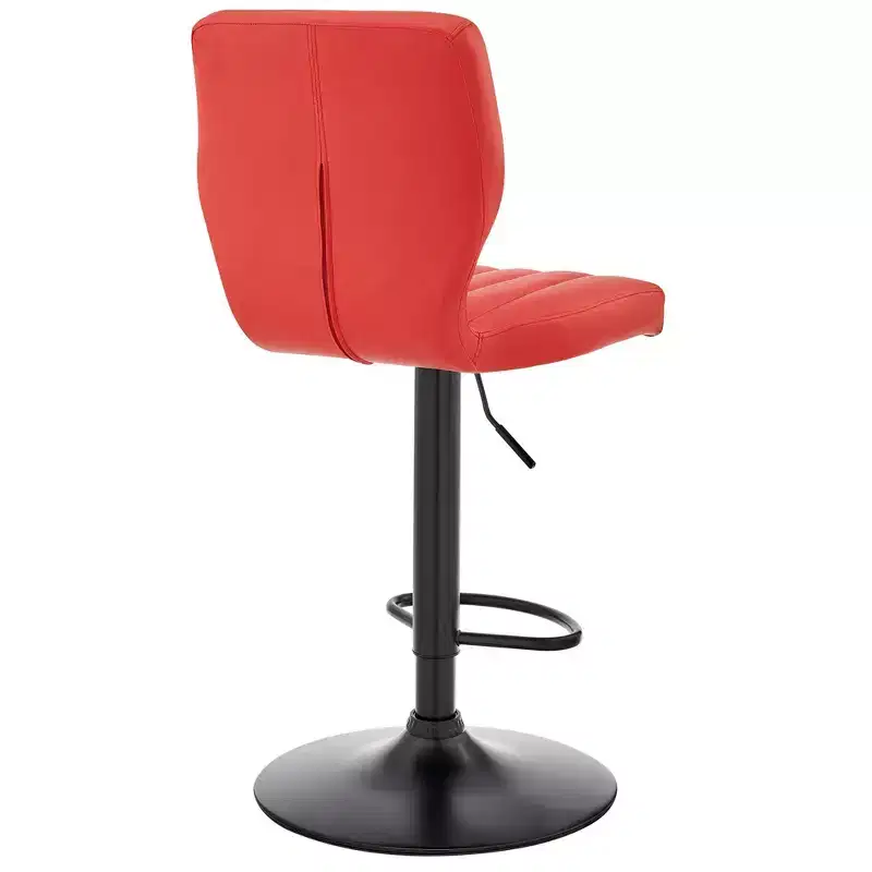 Bardot Adjustable Barstool with Faux Leather and Metal Finish - Armen Living
