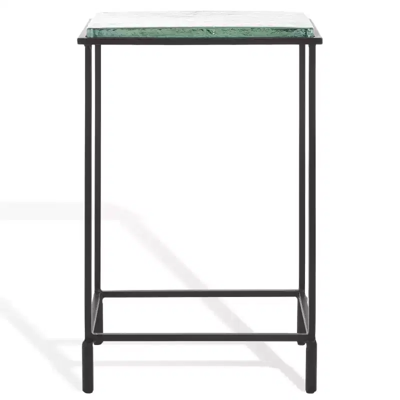 Ferguson Cast Glass Accent Table - SFV7911 - Black/Clear - Safavieh Couture
