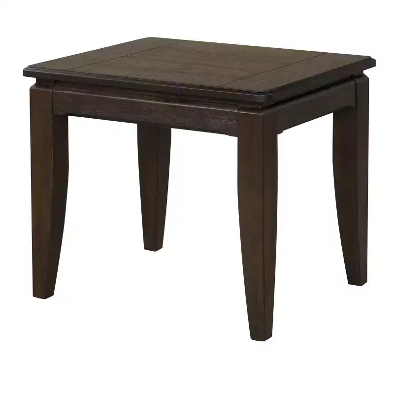 GDFStudio Gu Rustic Wooden Rectangular End Table with Tapered Legs