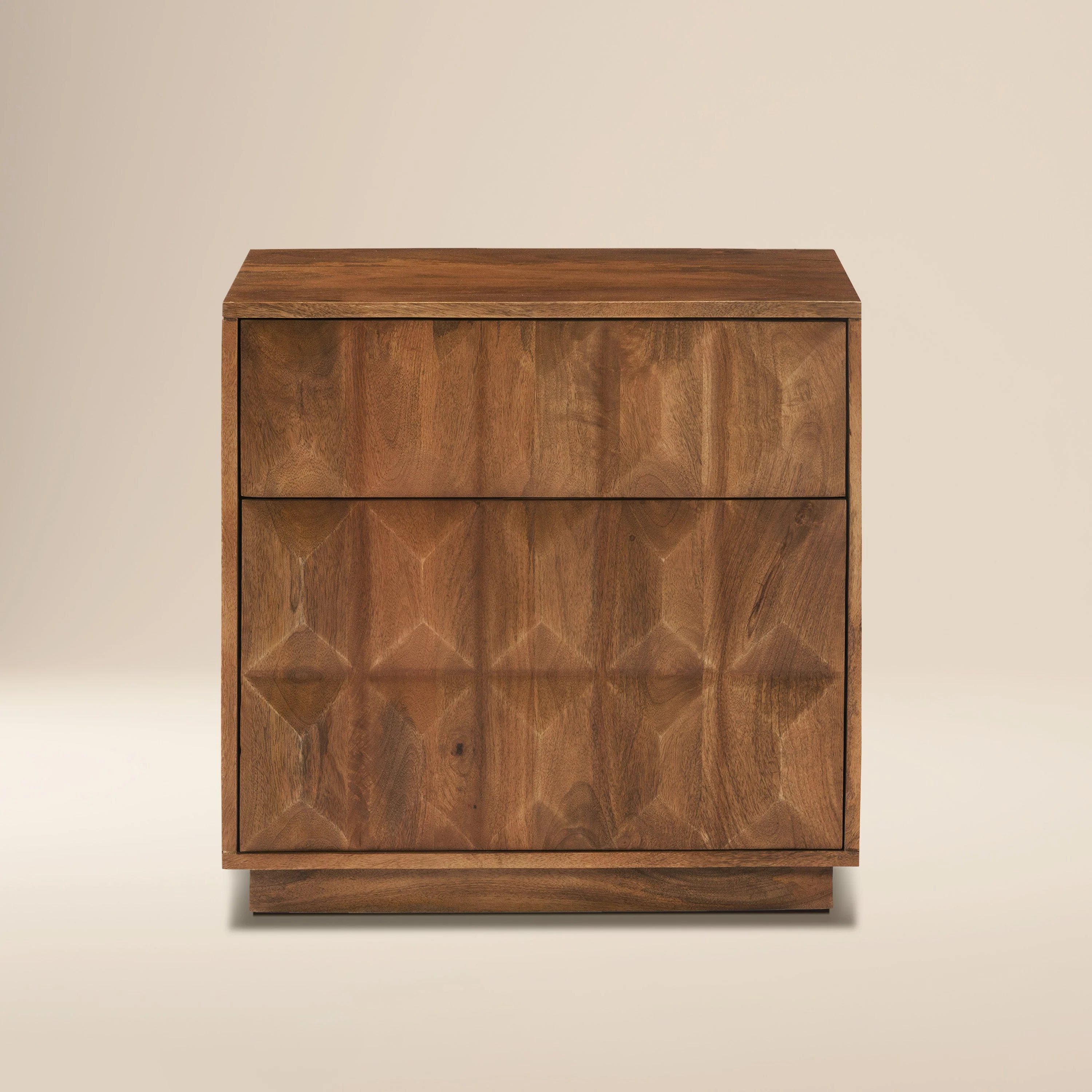 Modern English Walnut Walnut Wood Nightstand with Kiln-Dried Wood