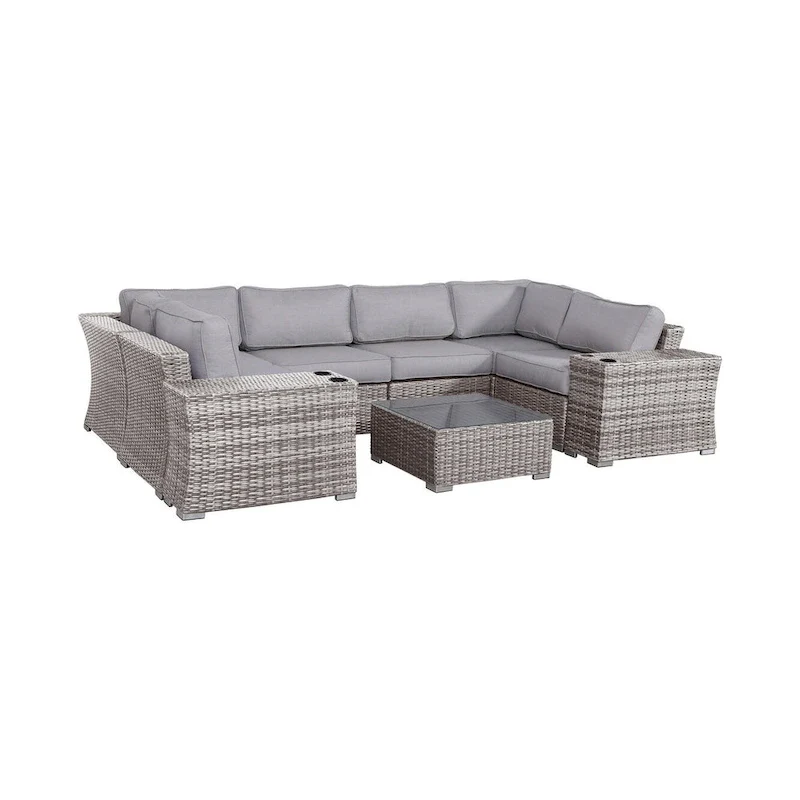 LSI Wicker/Rattan 4 - Person Seating Group with Cushions